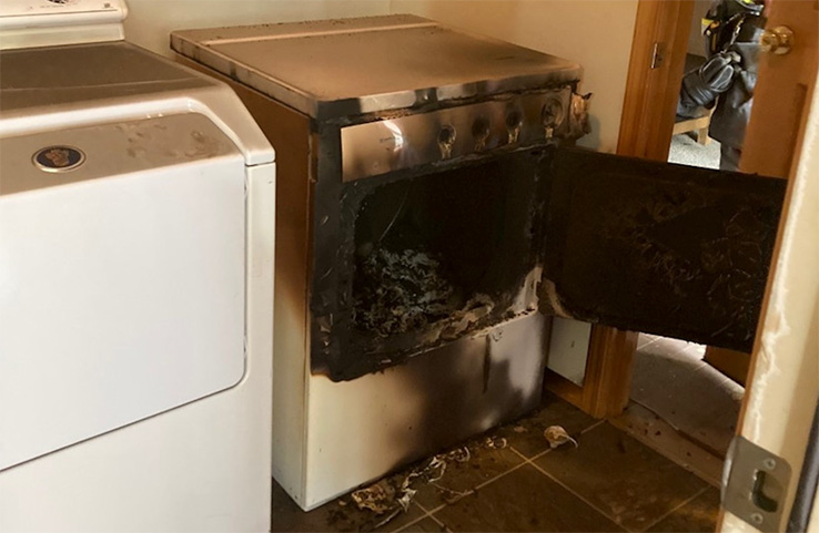 Fire caused by not having your dryer vent clean